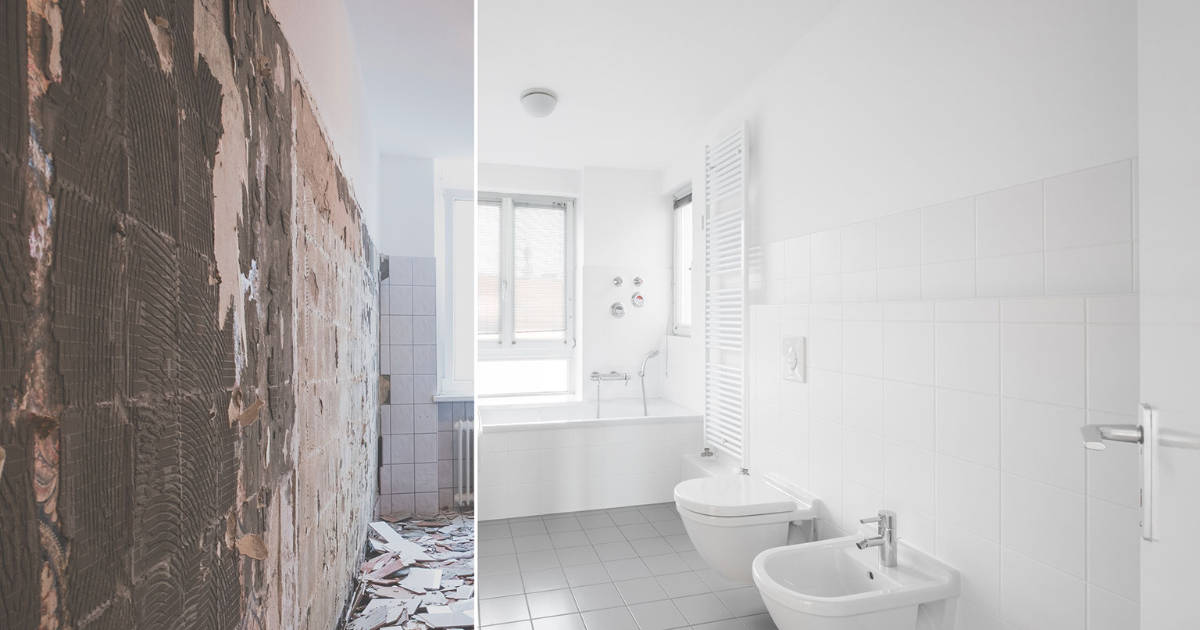 Bathroom renovation before and after